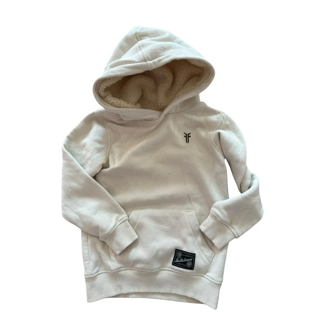 Frye‎ size 6 cream Sherpa lined hoodie sweatshirt boys girls warm
